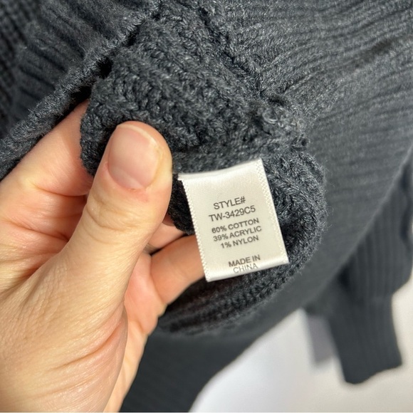 Zenana | Oversized Knit Sweater Dark Navy Blue Chunky Women's Size Medium - Picture 8 of 11